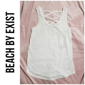 Nordstrom Beach by Exist White Tank Top (Small)